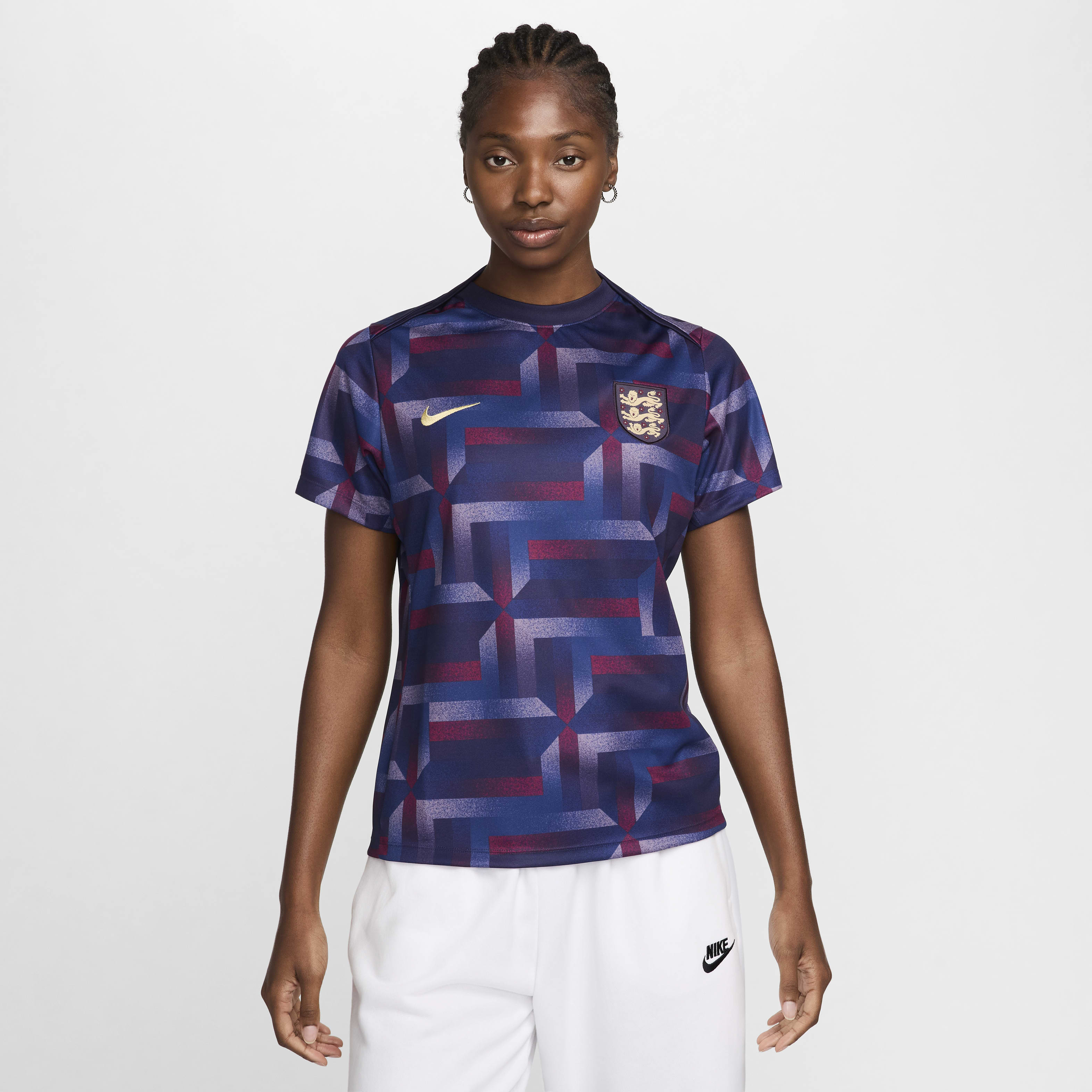 Nike England Academy Pro Women s Nike Dri FIT Football Pre Match Short Sleeve Top King s Cross